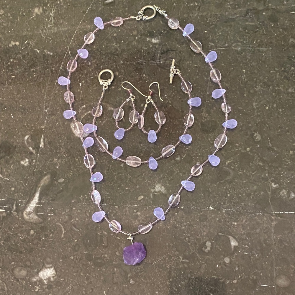 Elegant Amethyst and Silver Jewelry Set
